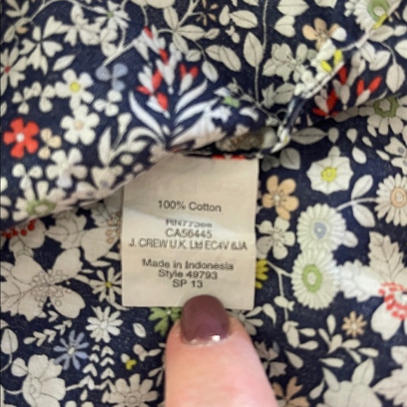 J. Crew Liberty Print "June Meadow" Floral Peasant Blouse- size S - Picture 5 of 5